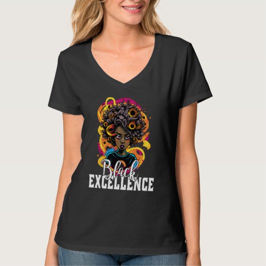 Black Excellence African Pride Black History Month T-shirt (Voorkant)