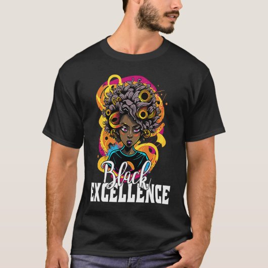 Black Excellence African Pride Black History Month T-shirt (Voorkant)