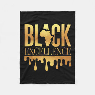 Black Excellence Black Geschiedenis Maand Afro Mot Fleece Deken