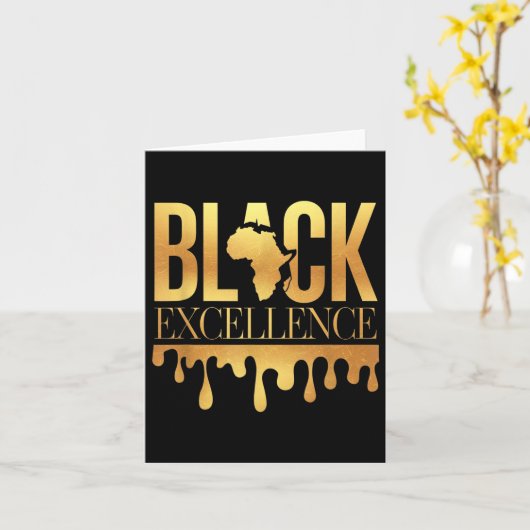 Black Excellence Black Geschiedenis Maand Afro Mot Kaart (Gele Bloem)