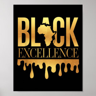 Black Excellence Black Geschiedenis Maand Afro Mot Poster