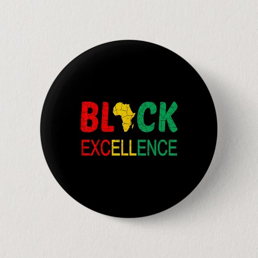 Black Excellence Black Geschiedenis Maand BHM Mann Ronde Button 5,7 Cm (Voorkant)