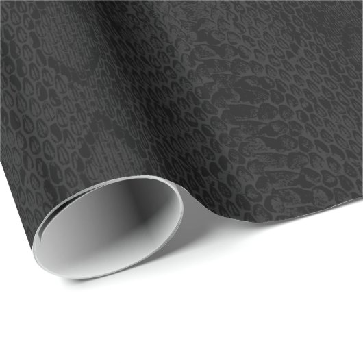 Black Exotic Cobra Snakeskin Cadeaupapier (Rol Hoek)