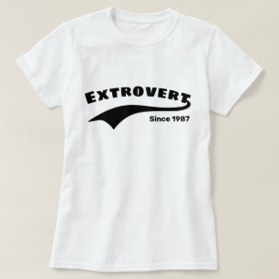 Black Extrovert Typography Swoosh Aangepaste datum T-shirt