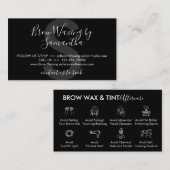 Black Eye Brow Wax Tint Aftercare Instruction Visitekaartje (Voorkant / Achterkant)
