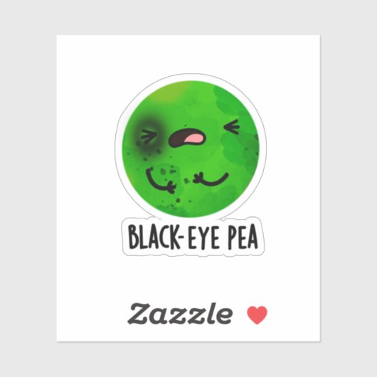 Black Eye Pea Funny Veggie Pun Sticker (Vel)