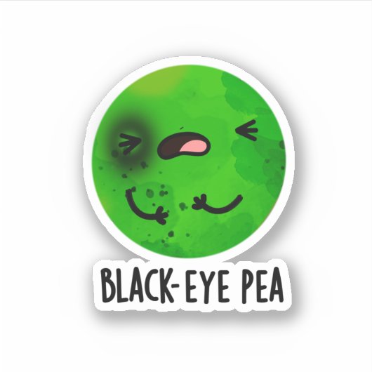 Black Eye Pea Funny Veggie Pun Sticker (Voorkant)