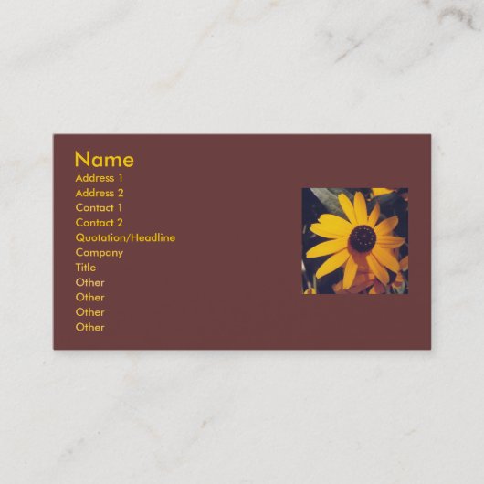 Black-eye susans - sjabloon voor visitekaartjes (Voorkant)