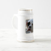 Black Eyed Boxer Dog Beer Stein Bierpul (Voorkant links)