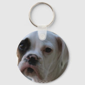 Black Eyed Boxer Dog Sleutelhanger (Voorkant)