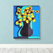 Black Eyed Susan Abstract Canvas Afdruk (Insitu (Houten vloer))