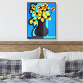 Black Eyed Susan Abstract Canvas Afdruk (Insitu (Slaapkamer))