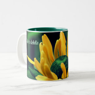 Black Eyed Susan Abstract Floral, gepersonaliseerd Tweekleurige Koffiemok
