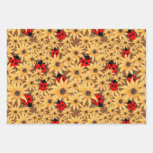 Black-Eyed Susan And Ladybugs Seamless Pattern Inpakpapier Vel (Voorkant 3)