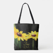 Black Eyed Susan Bloem Ware Liefde Tote Bag (Achterkant)