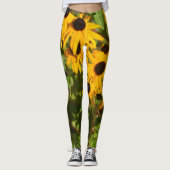 Black-Eyed Susan Bold Floral Botanical Leggings (Voorkant)