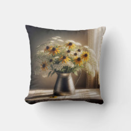 Black-eyed Susan Bouquet op kant Kussen