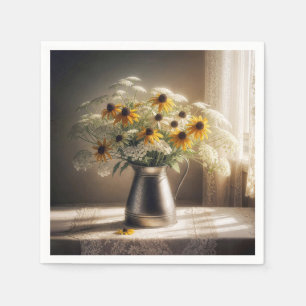 Black-eyed Susan Bouquet op kant Servet