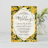 Black Eyed Susan bruiloft Kaart (Staand voorkant)