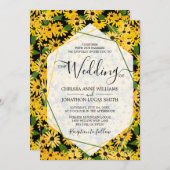 Black Eyed Susan bruiloft Kaart (Voorkant / Achterkant)