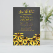 Black Eyed Susan bruiloft Save The Date (Staand voorkant)