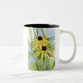 Black Eyed Susan ceramic cup Tweekleurige Koffiemok