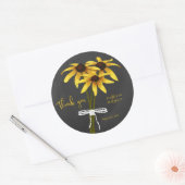 Black Eyed Susan chalk getekende bloemen bruiloft Ronde Sticker (Envelop)