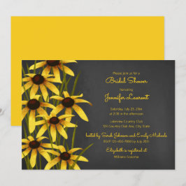 Black Eyed Susan chalkboard vrijgezellenfeest Kaart