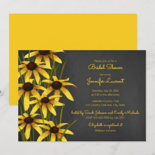 Black Eyed Susan chalkboard vrijgezellenfeest Kaart
