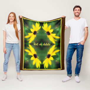 Black Eyed Susan Daisy Abstract gepersonaliseerd Fleece Deken