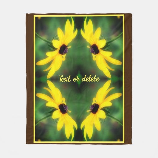 Black Eyed Susan Daisy Abstract gepersonaliseerd Fleece Deken (Voorkant)