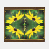 Black Eyed Susan Daisy Abstract gepersonaliseerd Fleece Deken (Voorkant (Horizontaal))