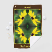 Black Eyed Susan Daisy Abstract gepersonaliseerd Golfhanddoek (Insitu)
