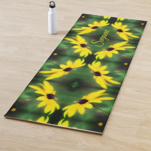Black Eyed Susan Daisy Abstract gepersonaliseerd Yogamat (In situ)