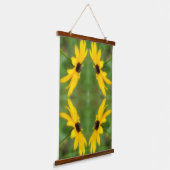 Black Eyed Susan Daisy Abstract Hangend Wandkleed (Gebogen)