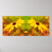 Black Eyed Susan Daisy Abstract Verdrietig Poster (Voorkant)