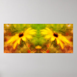 Black Eyed Susan Daisy Abstract Verdrietig Poster