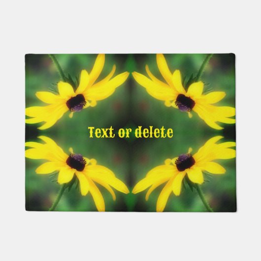 Black Eyed Susan Daisy Flower gepersonaliseerd Deurmat (Voorkant)