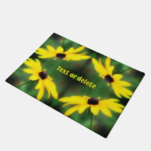 Black Eyed Susan Daisy Flower gepersonaliseerd Deurmat (Schuin)