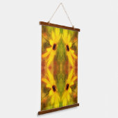 Black Eyed Susan Daisy Verdrietig Abstract Hangend Wandkleed (Gebogen)