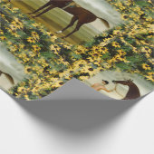 Black Eyed Susan Derby race paard wrapping paper Cadeaupapier (Hoek)