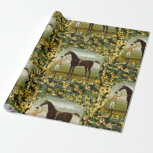 Black Eyed Susan Derby race paard wrapping paper Cadeaupapier