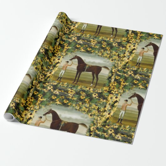 Black Eyed Susan Derby race paard wrapping paper Cadeaupapier (Uitgerold)