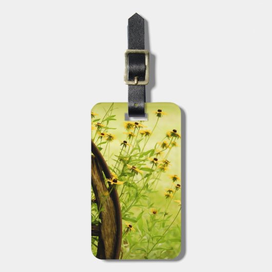 Black-Eyed Susan en Wagon Wheel Photo Bagagelabel (Voorkant verticaal)