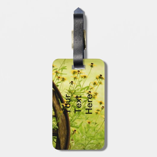 Black-Eyed Susan en Wagon Wheel Photo Bagagelabel (Achterkant verticaal)