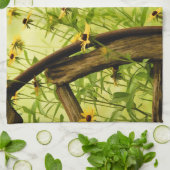 Black-Eyed Susan en Wagon Wheel Photo Theedoek (Gevouwen)