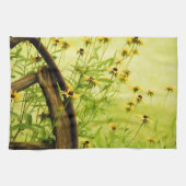 Black-Eyed Susan en Wagon Wheel Photo Theedoek (Horizontaal)