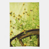 Black-Eyed Susan en Wagon Wheel Photo Theedoek (Verticaal)