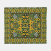 Black Eyed Susan Field Flowers Abstract Patroon Fleece Deken (Voorkant (Horizontaal))