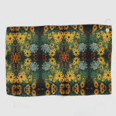 Black Eyed Susan Field Flowers Abstract Patroon Golfhanddoek (Horizontaal)